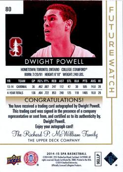 2014-15 SP Authentic #80 Dwight Powell Back