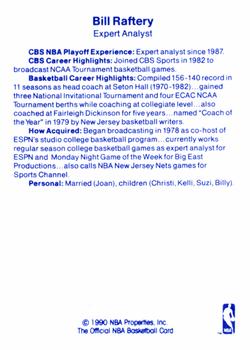 1989-90 Hoops - Announcers #NNO Bill Raftery Back