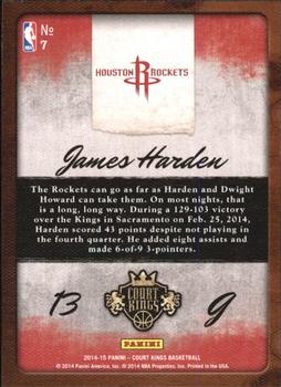2014-15 Panini Court Kings - Aficionado #7 James Harden Back