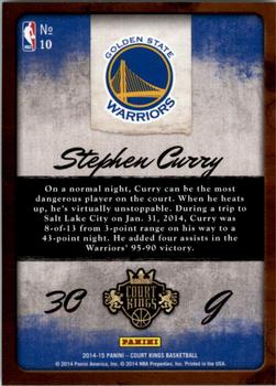 2014-15 Panini Court Kings - Aficionado #10 Stephen Curry Back