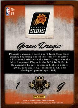 2014-15 Panini Court Kings - Aficionado #17 Goran Dragic Back