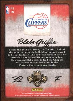 2014-15 Panini Court Kings - Aficionado #18 Blake Griffin Back
