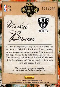 2014-15 Panini Court Kings - Art Nouveau Jerseys #33 Markel Brown Back