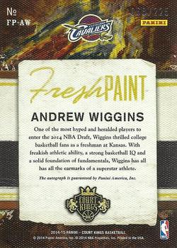 2014-15 Panini Court Kings - Fresh Paint Autographs #FP-AW Andrew Wiggins Back
