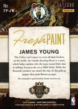 2014-15 Panini Court Kings - Fresh Paint Autographs #FP-JW James Young Back