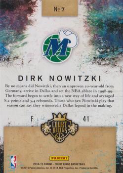 2014-15 Panini Court Kings - Rookie Royalty #7 Dirk Nowitzki Back