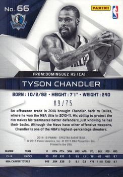2014-15 Panini Spectra #66 Tyson Chandler Back