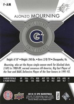 2014-15 SPx - Finite Legends #F-AM Alonzo Mourning Back