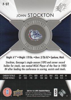 2014-15 SPx - Finite Legends #F-ST John Stockton Back