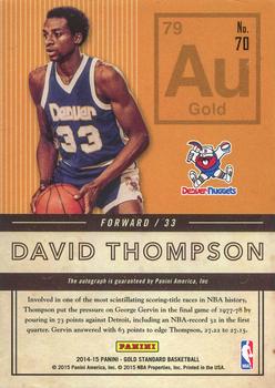 2014-15 Panini Gold Standard - AU Autographs #70 David Thompson Back