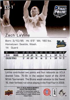 2014-15 Upper Deck NCAA March Madness - Sepia #ZL-1 Zach LaVine Back