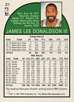 1991 Hoops 100 Superstars #21 James Donaldson Back