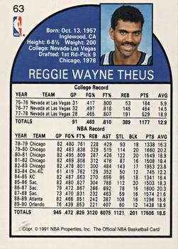 1991 Hoops 100 Superstars #63 Reggie Theus Back