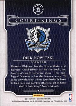2014-15 Donruss - Court Kings #19 Dirk Nowitzki Back