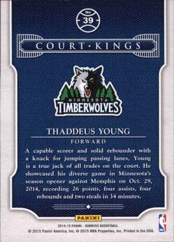 2014-15 Donruss - Court Kings #39 Thaddeus Young Back
