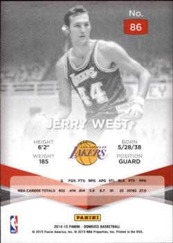 2014-15 Donruss - Elite #86 Jerry West Back