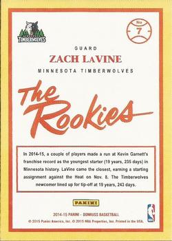 2014-15 Donruss - The Rookies #7 Zach LaVine Back