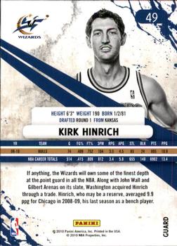 2010-11 Panini Rookies & Stars #49 Kirk Hinrich  Back