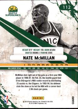 2010-11 Panini Rookies & Stars #112 Nate McMillan  Back