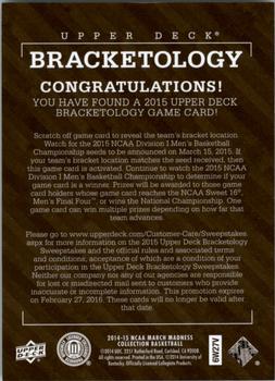 2014-15 Upper Deck NCAA March Madness - Bracketology #NNO Colorado Buffaloes Back