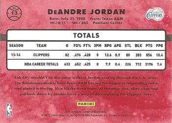 2014-15 Donruss - Press Proofs Silver #13 DeAndre Jordan Back