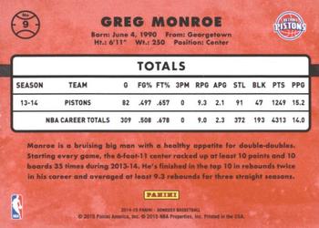 2014-15 Donruss - Swirlorama #9 Greg Monroe Back