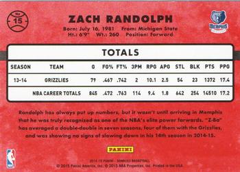 2014-15 Donruss - Swirlorama #15 Zach Randolph Back