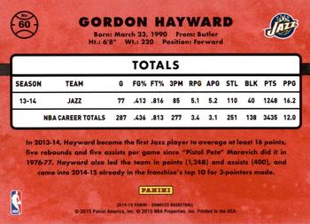 2014-15 Donruss - Swirlorama #60 Gordon Hayward Back