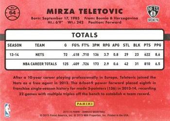 2014-15 Donruss - Swirlorama #64 Mirza Teletovic Back