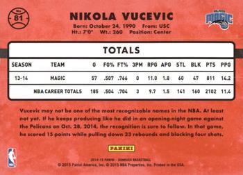 2014-15 Donruss - Swirlorama #81 Nikola Vucevic Back