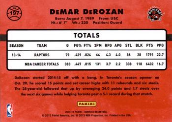 2014-15 Donruss - Swirlorama #197 DeMar DeRozan Back