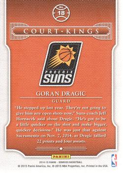 2014-15 Donruss - Court Kings Press Proofs Blue #18 Goran Dragic Back