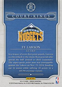 2014-15 Donruss - Court Kings Stat Line Season #21 Ty Lawson Back