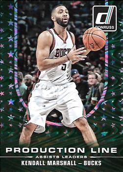 2014-15 Donruss - Production Line Assists Swirlorama #2 Kendall Marshall Front