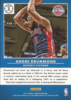 2014-15 Donruss - Production Line Rebounds #2 Andre Drummond Back