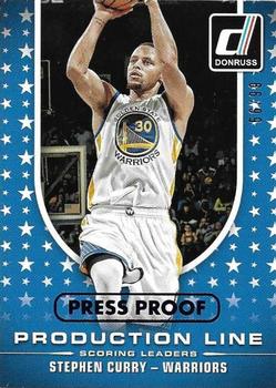 2014-15 Donruss - Production Line Scoring Press Proofs Blue #7 Stephen Curry Front