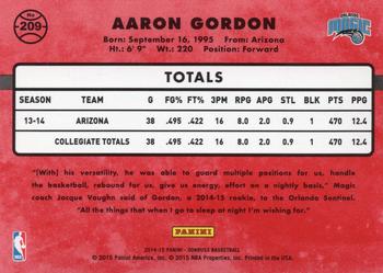 2014-15 Donruss - Rated Rookies Artists Proofs #209 Aaron Gordon Back