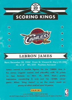 2014-15 Donruss - Scoring Kings Press Proofs Blue #20 LeBron James Back