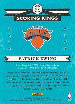 2014-15 Donruss - Scoring Kings Press Proofs Purple #27 Patrick Ewing Back