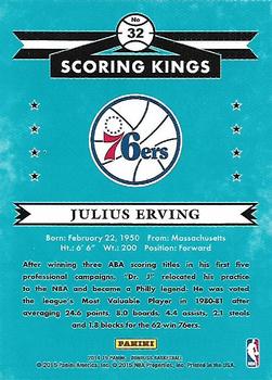 2014-15 Donruss - Scoring Kings Press Proofs Purple #32 Julius Erving Back