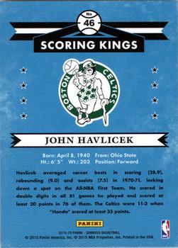 2014-15 Donruss - Scoring Kings Press Proofs Purple #46 John Havlicek Back