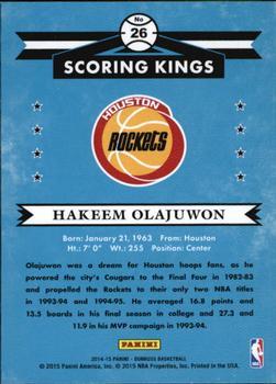 2014-15 Donruss - Scoring Kings Press Proofs Silver #26 Hakeem Olajuwon Back