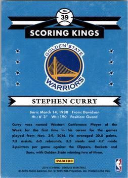 2014-15 Donruss - Scoring Kings Press Proofs Silver #39 Stephen Curry Back