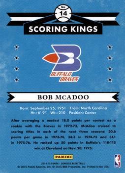 2014-15 Donruss - Scoring Kings Stat Line Career #14 Bob McAdoo Back