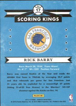 2014-15 Donruss - Scoring Kings Stat Line Career #17 Rick Barry Back