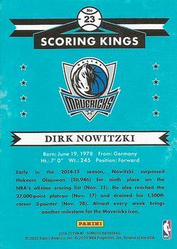 2014-15 Donruss - Scoring Kings Stat Line Career #23 Dirk Nowitzki Back