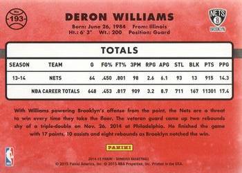2014-15 Donruss - Stat Line Career #193 Deron Williams Back