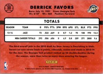 2014-15 Donruss - Stat Line Season #30 Derrick Favors Back