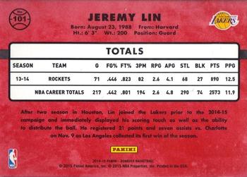 2014-15 Donruss - Stat Line Season #101 Jeremy Lin Back