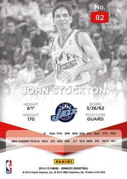 2014-15 Donruss - Elite Blue #82 John Stockton Back